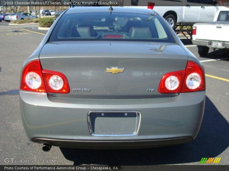 Dark Gray Metallic / Ebony/Brick 2009 Chevrolet Malibu LTZ Sedan