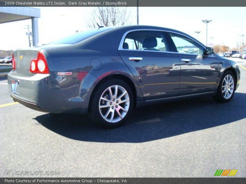Dark Gray Metallic / Ebony/Brick 2009 Chevrolet Malibu LTZ Sedan