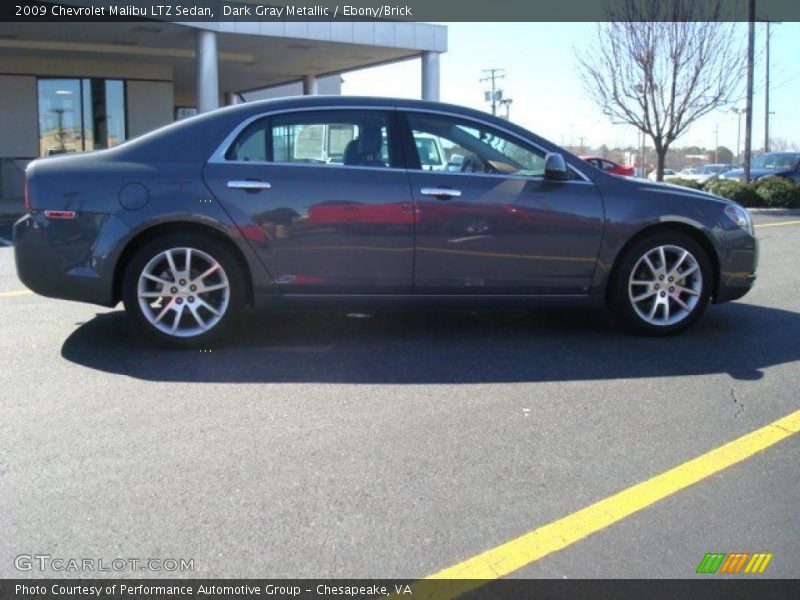 Dark Gray Metallic / Ebony/Brick 2009 Chevrolet Malibu LTZ Sedan