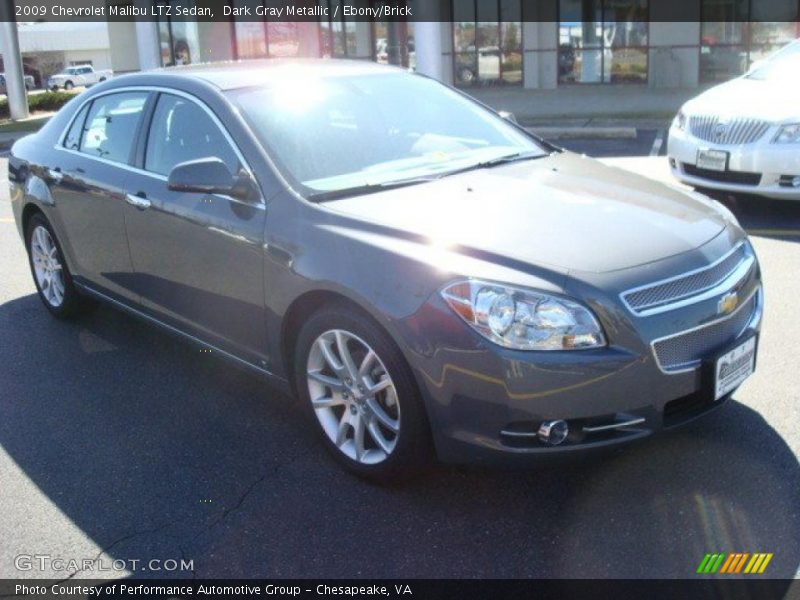 Dark Gray Metallic / Ebony/Brick 2009 Chevrolet Malibu LTZ Sedan