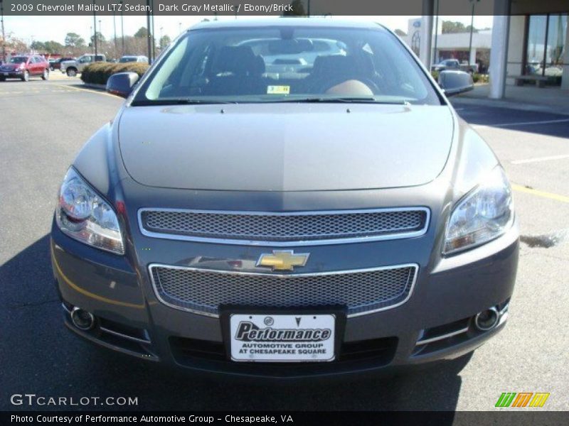 Dark Gray Metallic / Ebony/Brick 2009 Chevrolet Malibu LTZ Sedan