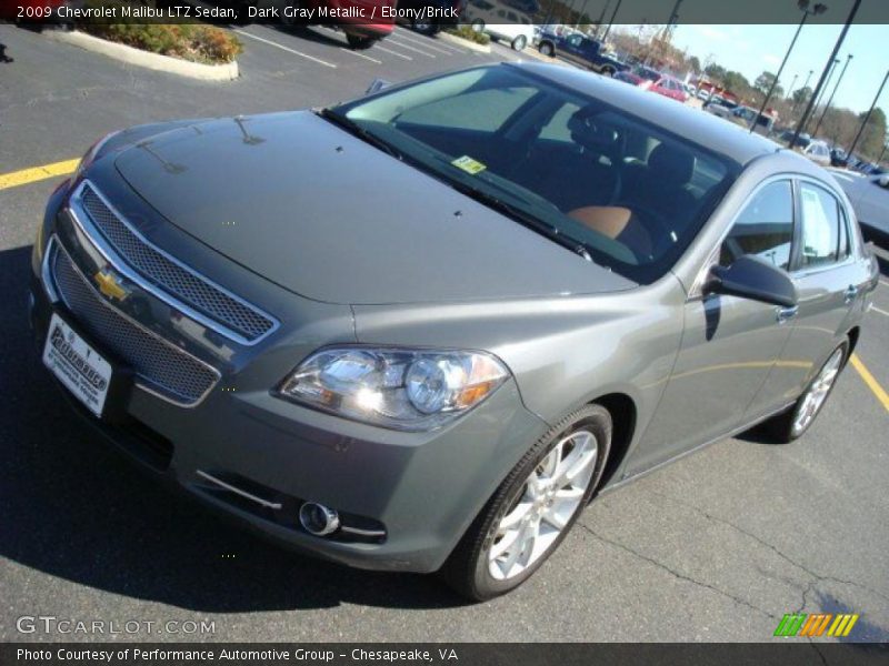 Dark Gray Metallic / Ebony/Brick 2009 Chevrolet Malibu LTZ Sedan