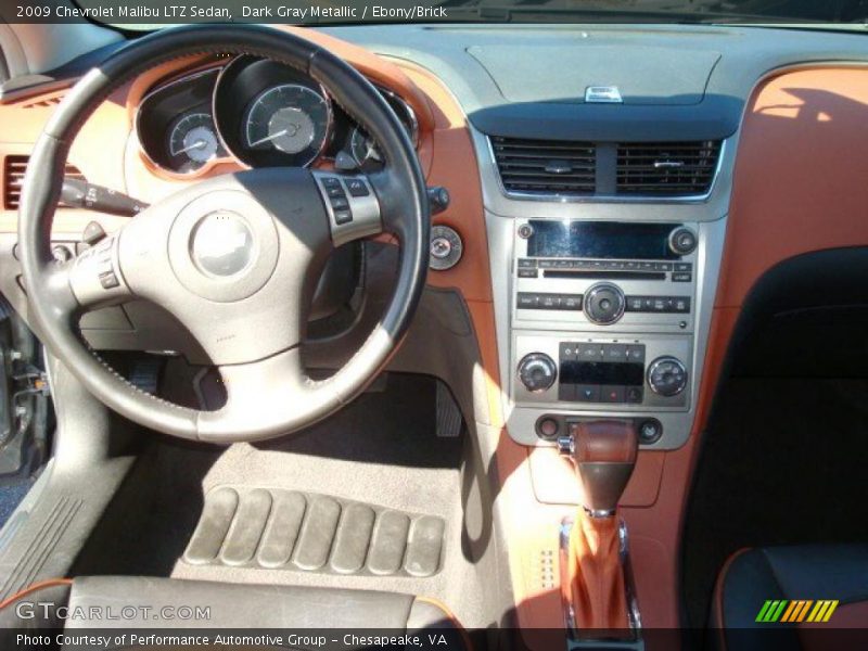 Dark Gray Metallic / Ebony/Brick 2009 Chevrolet Malibu LTZ Sedan
