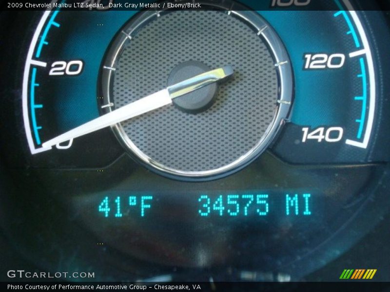Dark Gray Metallic / Ebony/Brick 2009 Chevrolet Malibu LTZ Sedan