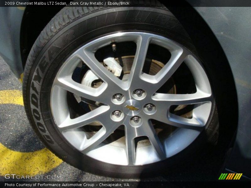 Dark Gray Metallic / Ebony/Brick 2009 Chevrolet Malibu LTZ Sedan