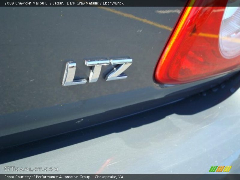 Dark Gray Metallic / Ebony/Brick 2009 Chevrolet Malibu LTZ Sedan