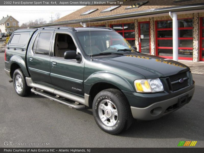 Aspen Green Metallic / Medium Prairie Tan 2002 Ford Explorer Sport Trac 4x4
