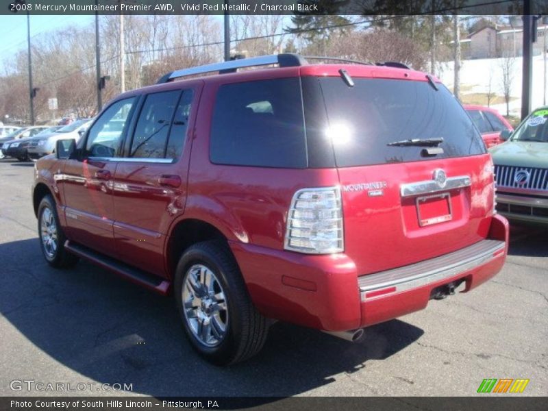 Vivid Red Metallic / Charcoal Black 2008 Mercury Mountaineer Premier AWD