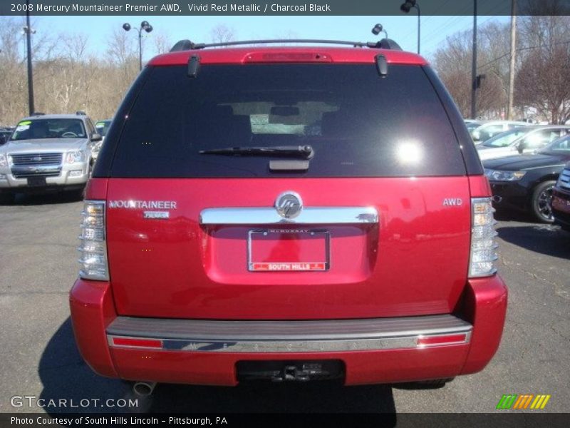 Vivid Red Metallic / Charcoal Black 2008 Mercury Mountaineer Premier AWD