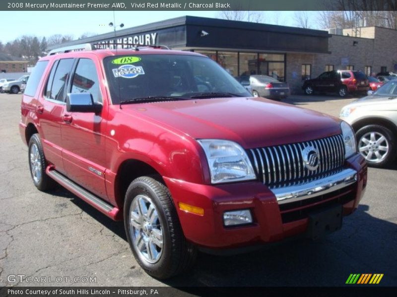 Vivid Red Metallic / Charcoal Black 2008 Mercury Mountaineer Premier AWD