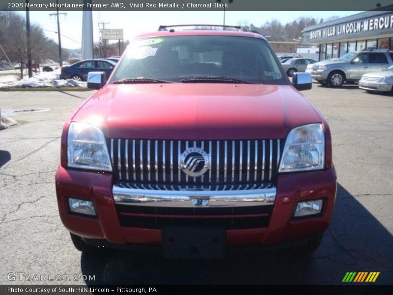 Vivid Red Metallic / Charcoal Black 2008 Mercury Mountaineer Premier AWD