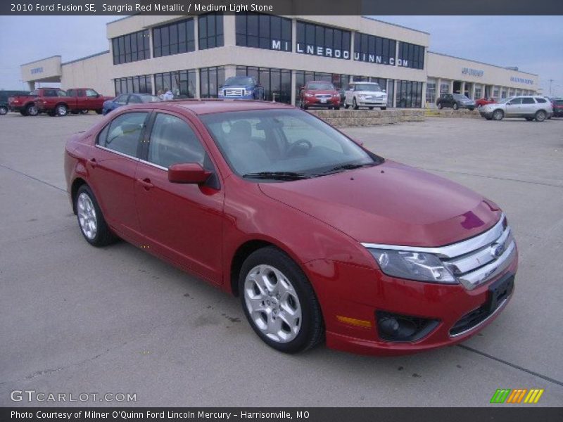 Sangria Red Metallic / Medium Light Stone 2010 Ford Fusion SE