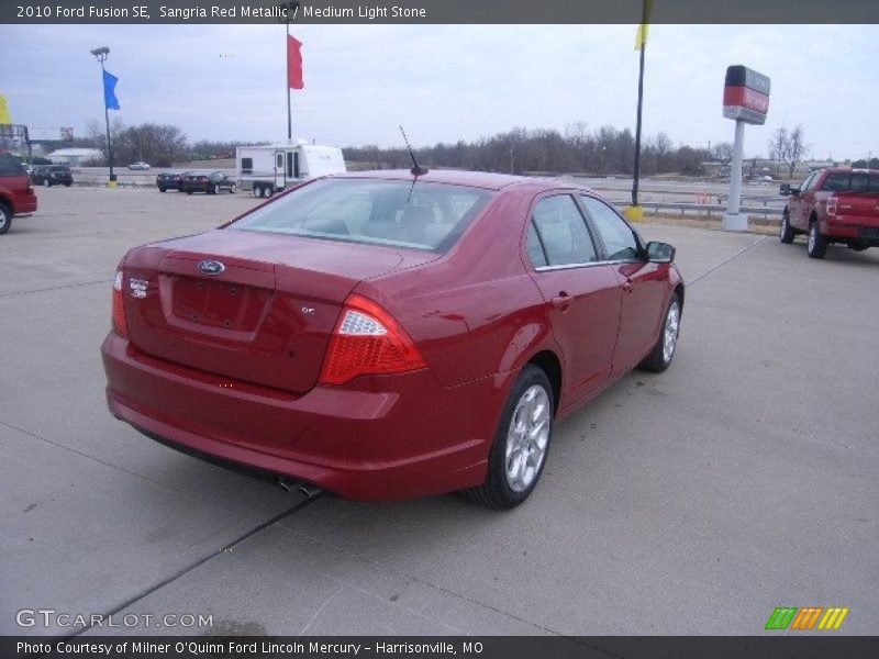 Sangria Red Metallic / Medium Light Stone 2010 Ford Fusion SE