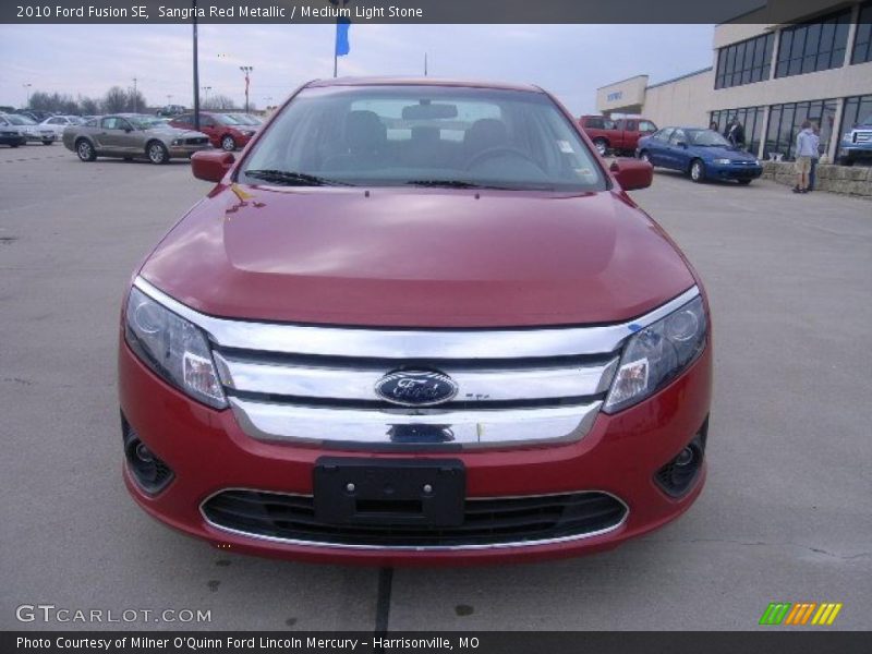 Sangria Red Metallic / Medium Light Stone 2010 Ford Fusion SE
