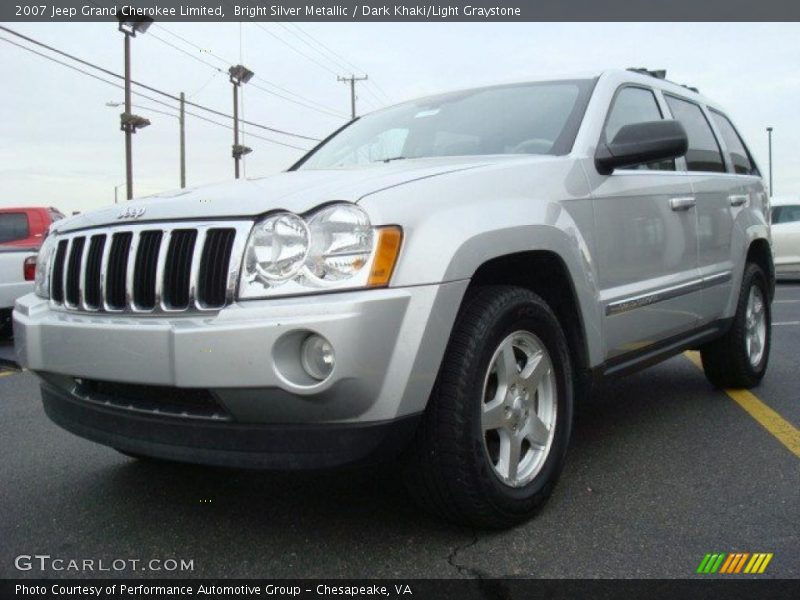 Bright Silver Metallic / Dark Khaki/Light Graystone 2007 Jeep Grand Cherokee Limited