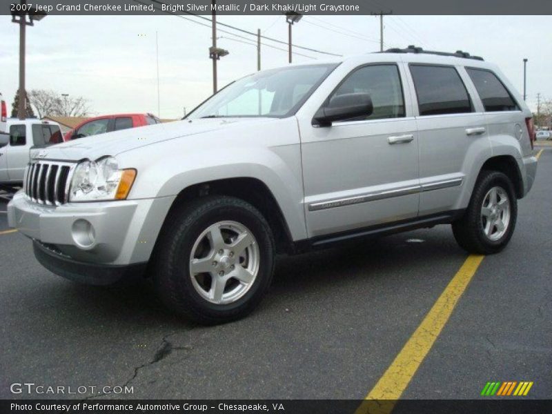 Bright Silver Metallic / Dark Khaki/Light Graystone 2007 Jeep Grand Cherokee Limited