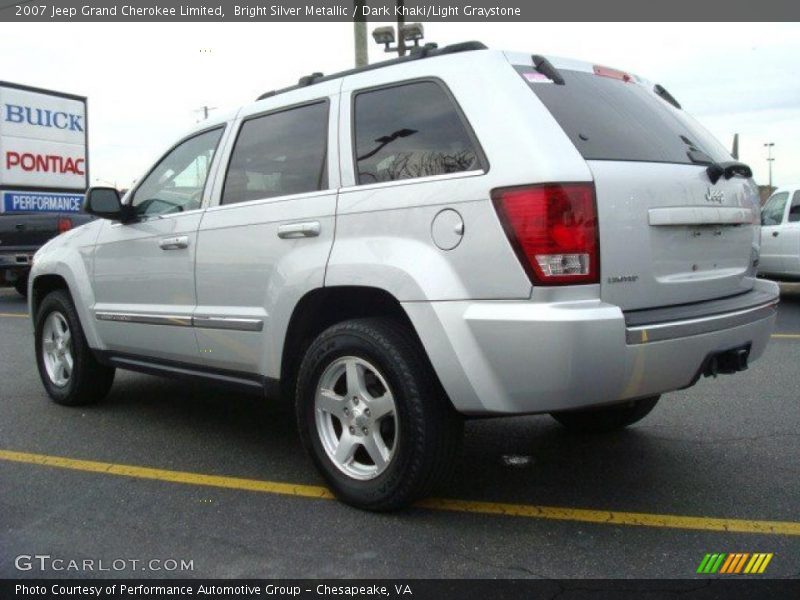 Bright Silver Metallic / Dark Khaki/Light Graystone 2007 Jeep Grand Cherokee Limited