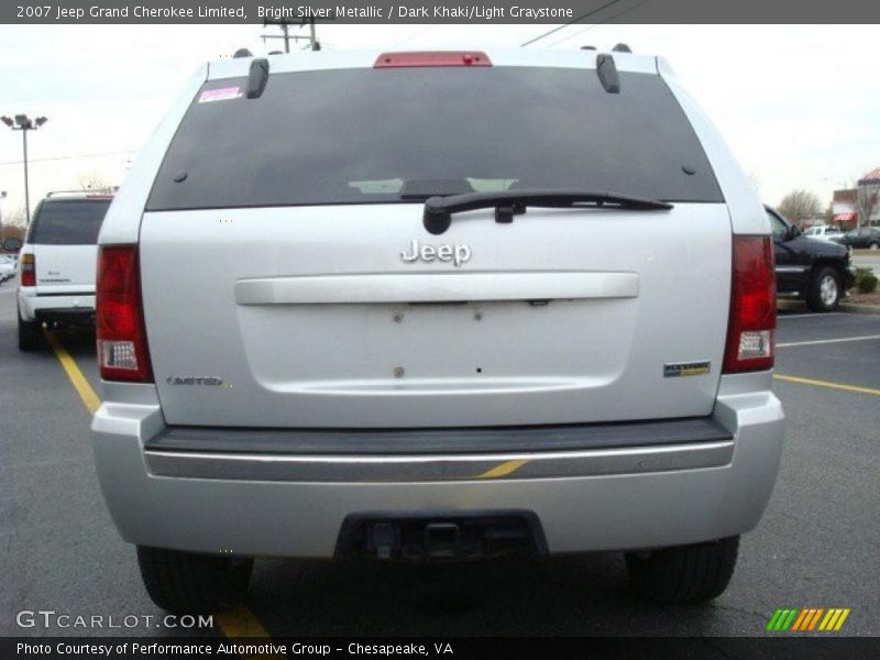 Bright Silver Metallic / Dark Khaki/Light Graystone 2007 Jeep Grand Cherokee Limited