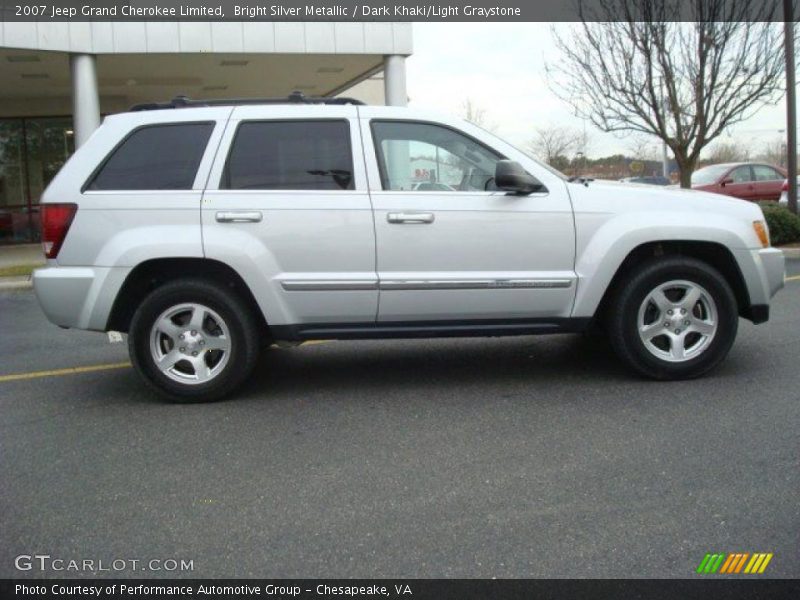 Bright Silver Metallic / Dark Khaki/Light Graystone 2007 Jeep Grand Cherokee Limited