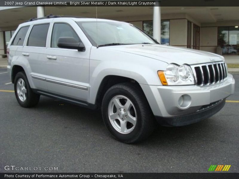 Bright Silver Metallic / Dark Khaki/Light Graystone 2007 Jeep Grand Cherokee Limited