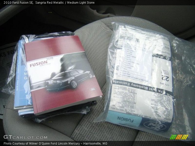 Sangria Red Metallic / Medium Light Stone 2010 Ford Fusion SE