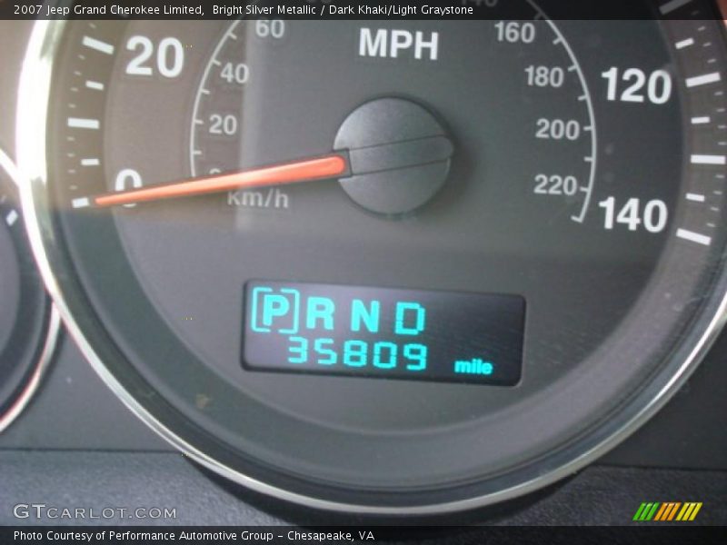 Bright Silver Metallic / Dark Khaki/Light Graystone 2007 Jeep Grand Cherokee Limited