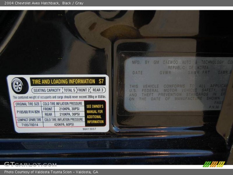 Black / Gray 2004 Chevrolet Aveo Hatchback