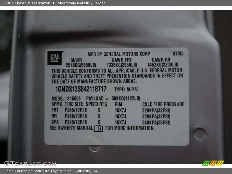 Silverstone Metallic / Pewter 2004 Chevrolet TrailBlazer LT