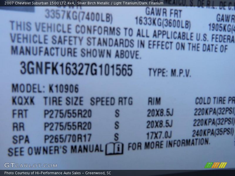 Silver Birch Metallic / Light Titanium/Dark Titanium 2007 Chevrolet Suburban 1500 LTZ 4x4