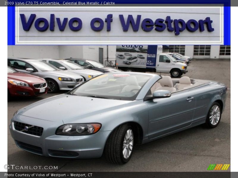 Celestial Blue Metallic / Calcite 2009 Volvo C70 T5 Convertible