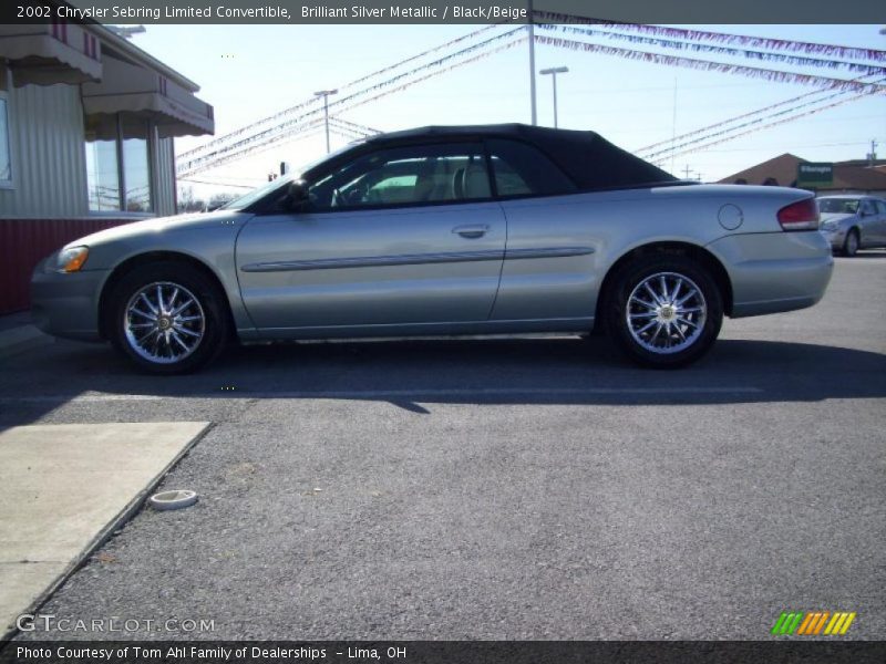 Brilliant Silver Metallic / Black/Beige 2002 Chrysler Sebring Limited Convertible