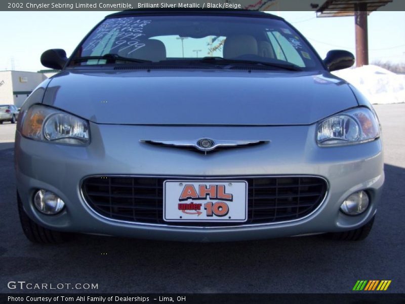 Brilliant Silver Metallic / Black/Beige 2002 Chrysler Sebring Limited Convertible