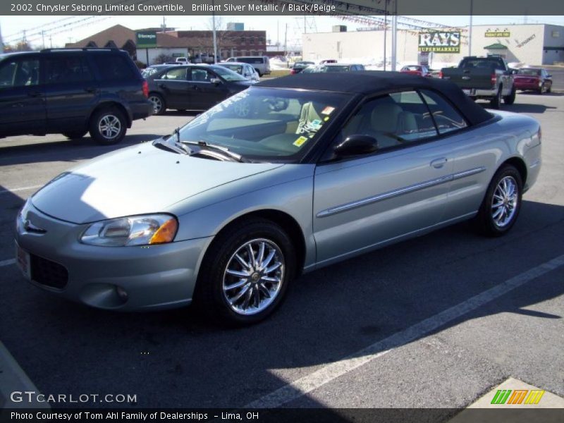 Brilliant Silver Metallic / Black/Beige 2002 Chrysler Sebring Limited Convertible