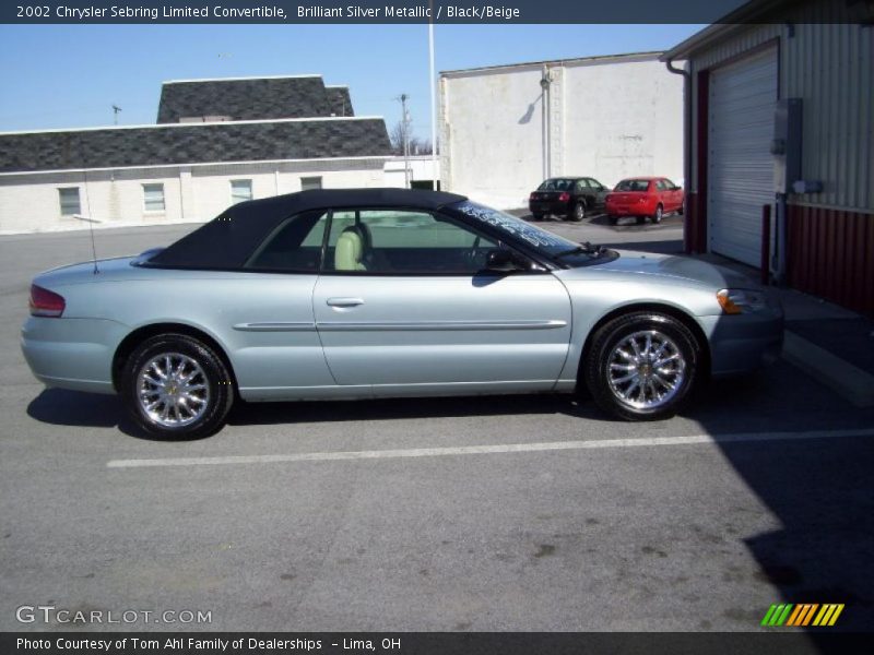 Brilliant Silver Metallic / Black/Beige 2002 Chrysler Sebring Limited Convertible