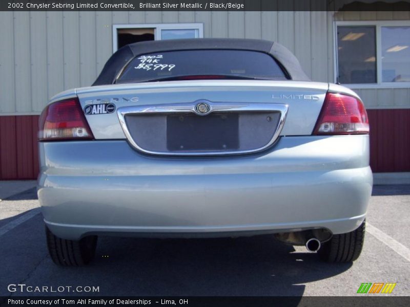 Brilliant Silver Metallic / Black/Beige 2002 Chrysler Sebring Limited Convertible