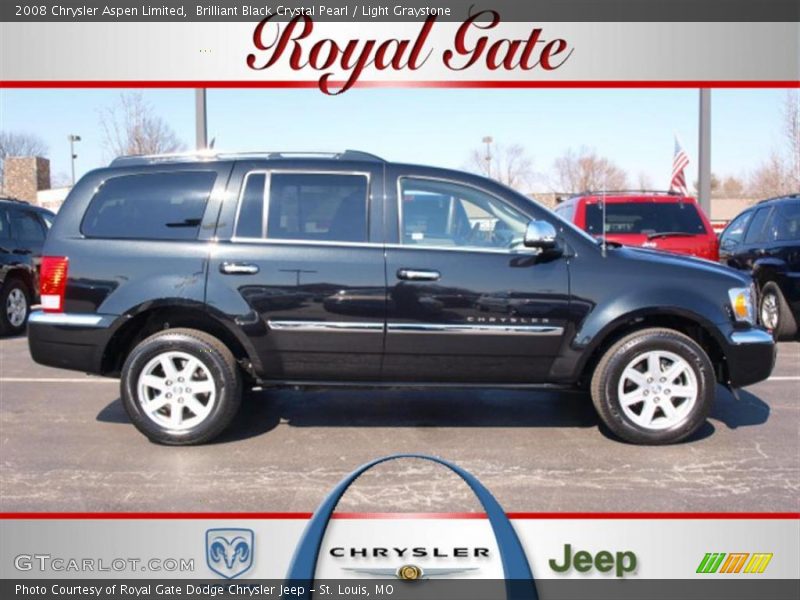 Brilliant Black Crystal Pearl / Light Graystone 2008 Chrysler Aspen Limited