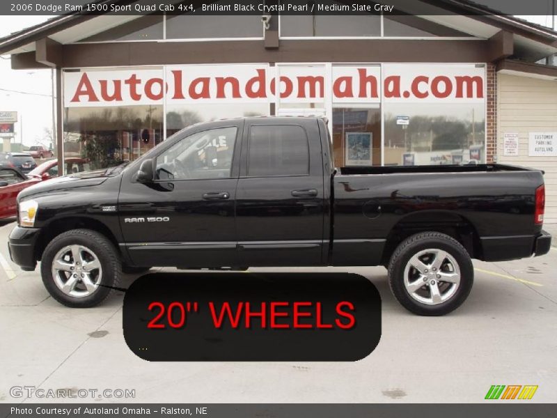 Brilliant Black Crystal Pearl / Medium Slate Gray 2006 Dodge Ram 1500 Sport Quad Cab 4x4