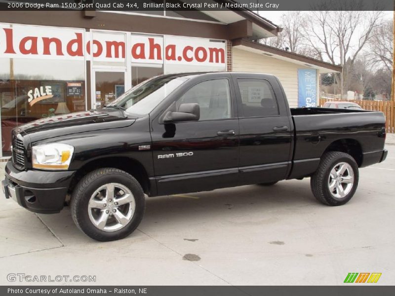 Brilliant Black Crystal Pearl / Medium Slate Gray 2006 Dodge Ram 1500 Sport Quad Cab 4x4