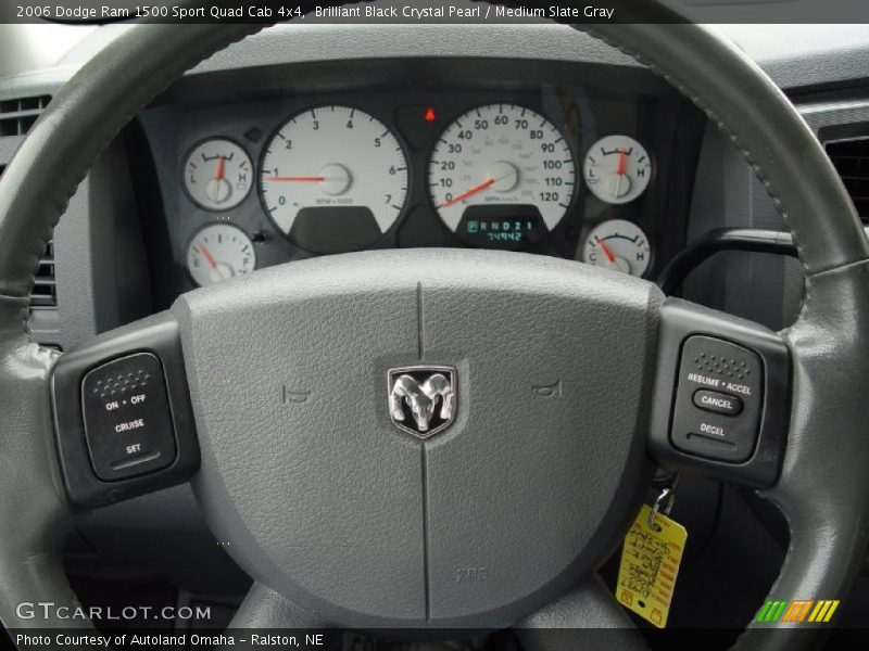 Brilliant Black Crystal Pearl / Medium Slate Gray 2006 Dodge Ram 1500 Sport Quad Cab 4x4
