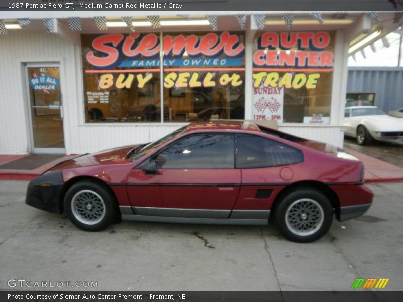 Medium Garnet Red Metallic / Gray 1987 Pontiac Fiero GT