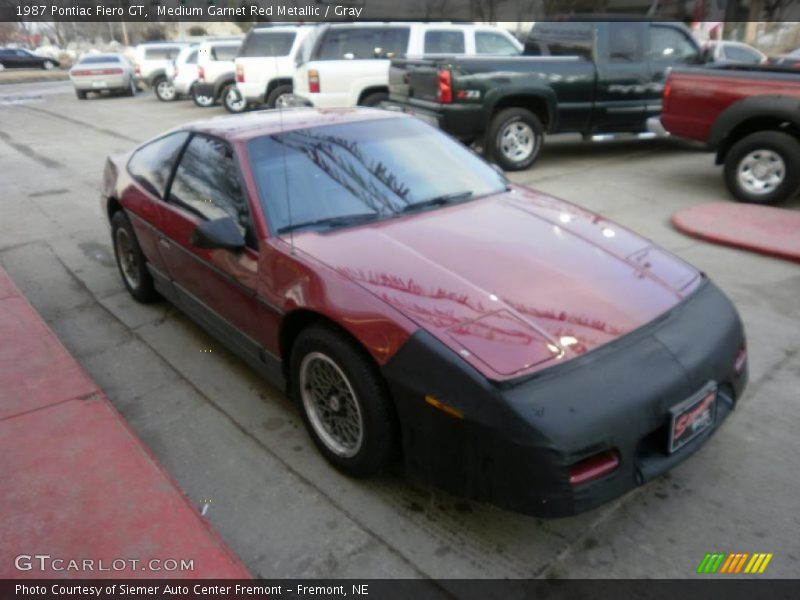 Medium Garnet Red Metallic / Gray 1987 Pontiac Fiero GT