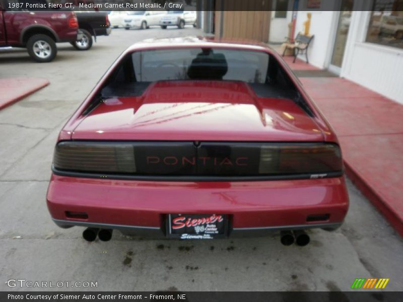 Medium Garnet Red Metallic / Gray 1987 Pontiac Fiero GT