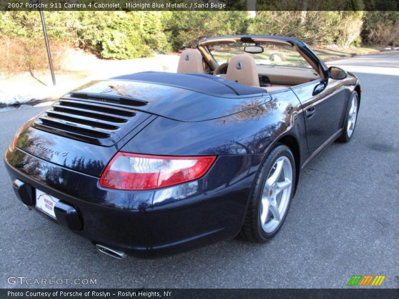 Midnight Blue Metallic / Sand Beige 2007 Porsche 911 Carrera 4 Cabriolet