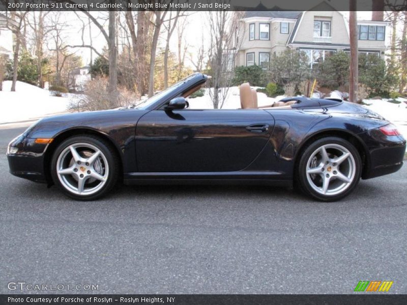 Midnight Blue Metallic / Sand Beige 2007 Porsche 911 Carrera 4 Cabriolet