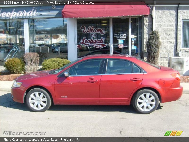 Vivid Red Metallic / Dark Charcoal 2008 Lincoln MKZ AWD Sedan