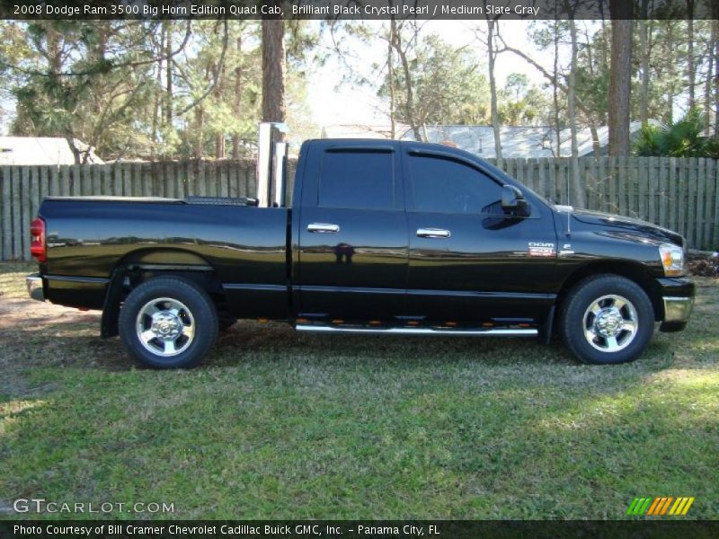 Brilliant Black Crystal Pearl / Medium Slate Gray 2008 Dodge Ram 3500 Big Horn Edition Quad Cab