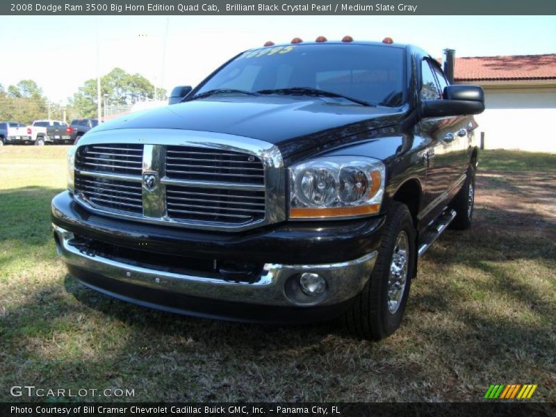 Brilliant Black Crystal Pearl / Medium Slate Gray 2008 Dodge Ram 3500 Big Horn Edition Quad Cab