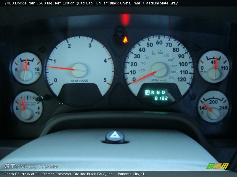 Brilliant Black Crystal Pearl / Medium Slate Gray 2008 Dodge Ram 3500 Big Horn Edition Quad Cab