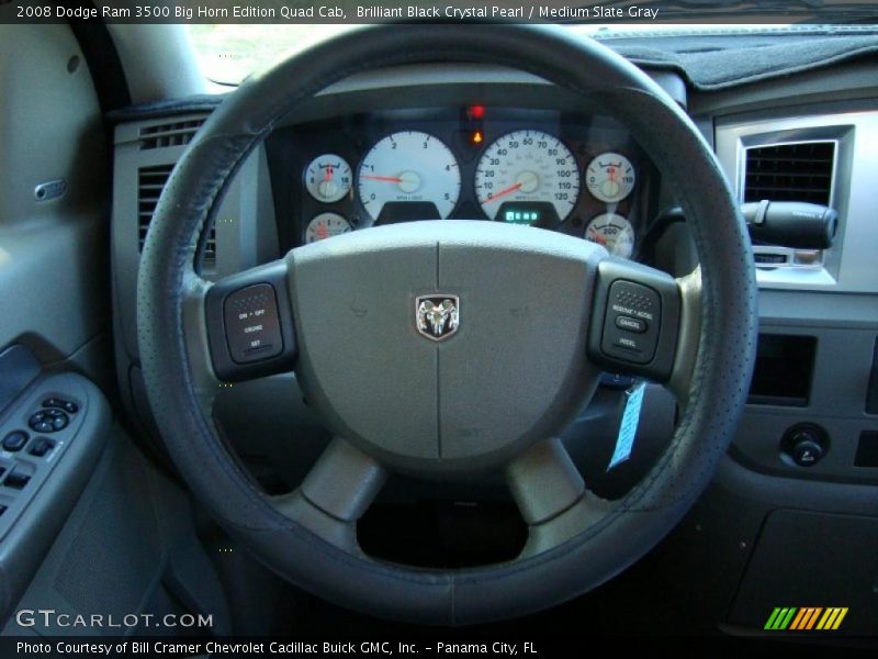 Brilliant Black Crystal Pearl / Medium Slate Gray 2008 Dodge Ram 3500 Big Horn Edition Quad Cab