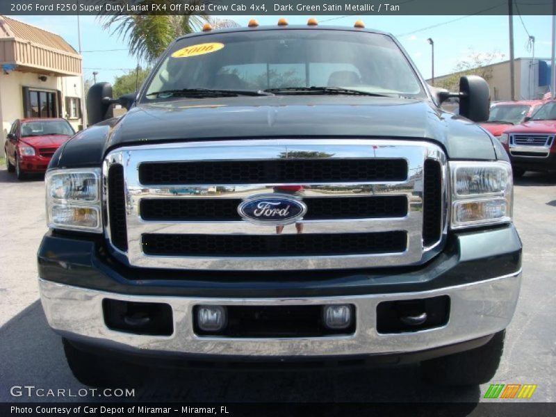 Dark Green Satin Metallic / Tan 2006 Ford F250 Super Duty Lariat FX4 Off Road Crew Cab 4x4